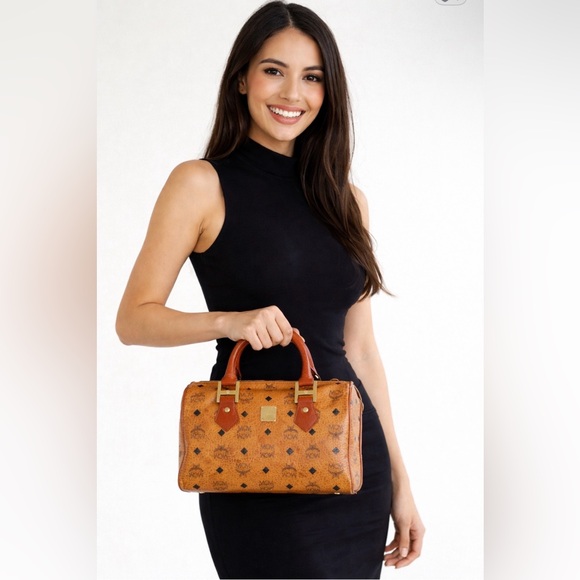 ✨German MCM Cognac Visetos Satchel Bag | Vintage - Picture 2 of 16